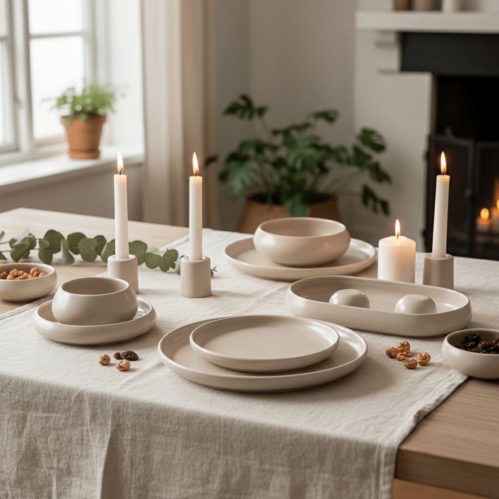 Lissa Bonna Moderne Porcelænssæt – 27 Dele - Beige - Løven Home