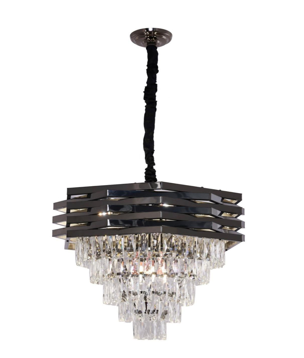 Loftlampe - Antracit med krystaller - Ø50 cm - Løven Home