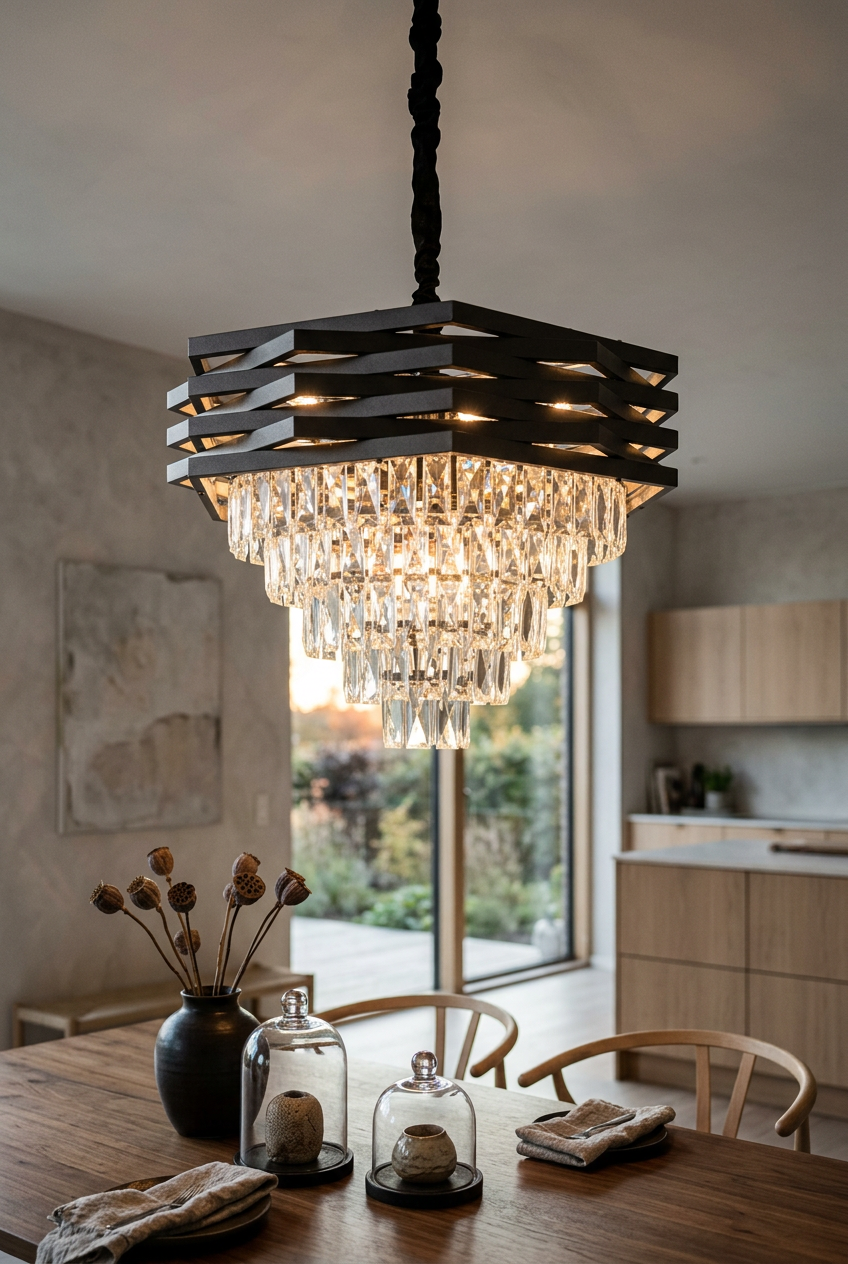 Luxury Living - Krystal Loftlampe - Antracit | Ø50 cm