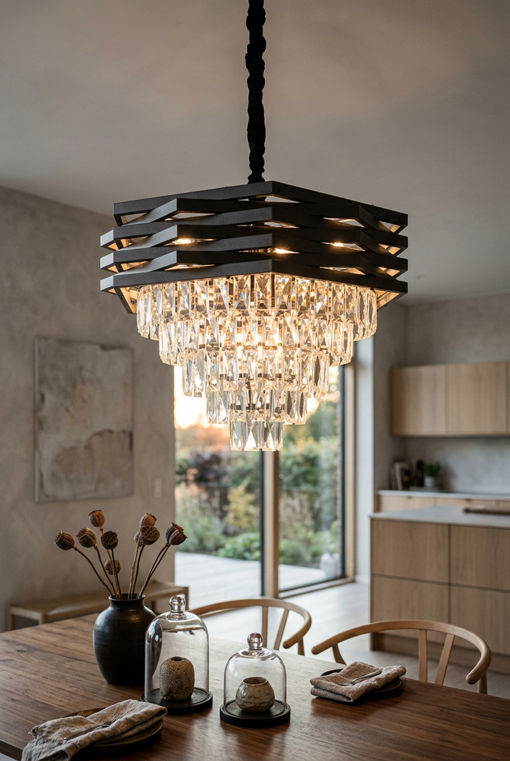 Luxury Living - Krystal Loftlampe - Antracit | Ø50 cm