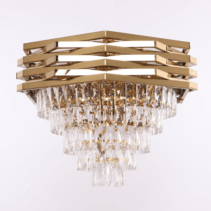 Loftlampe - Guld med krystaller - Ø60 cm - Løven Home