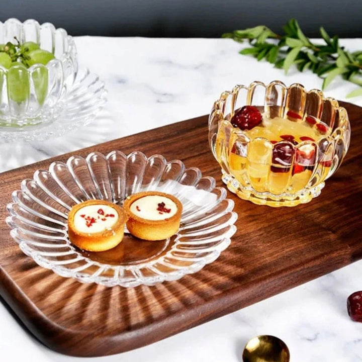 Lotus Glasskåle - og Dessert Tallerken Sæt 12 dele, 200 ml - Løven Home