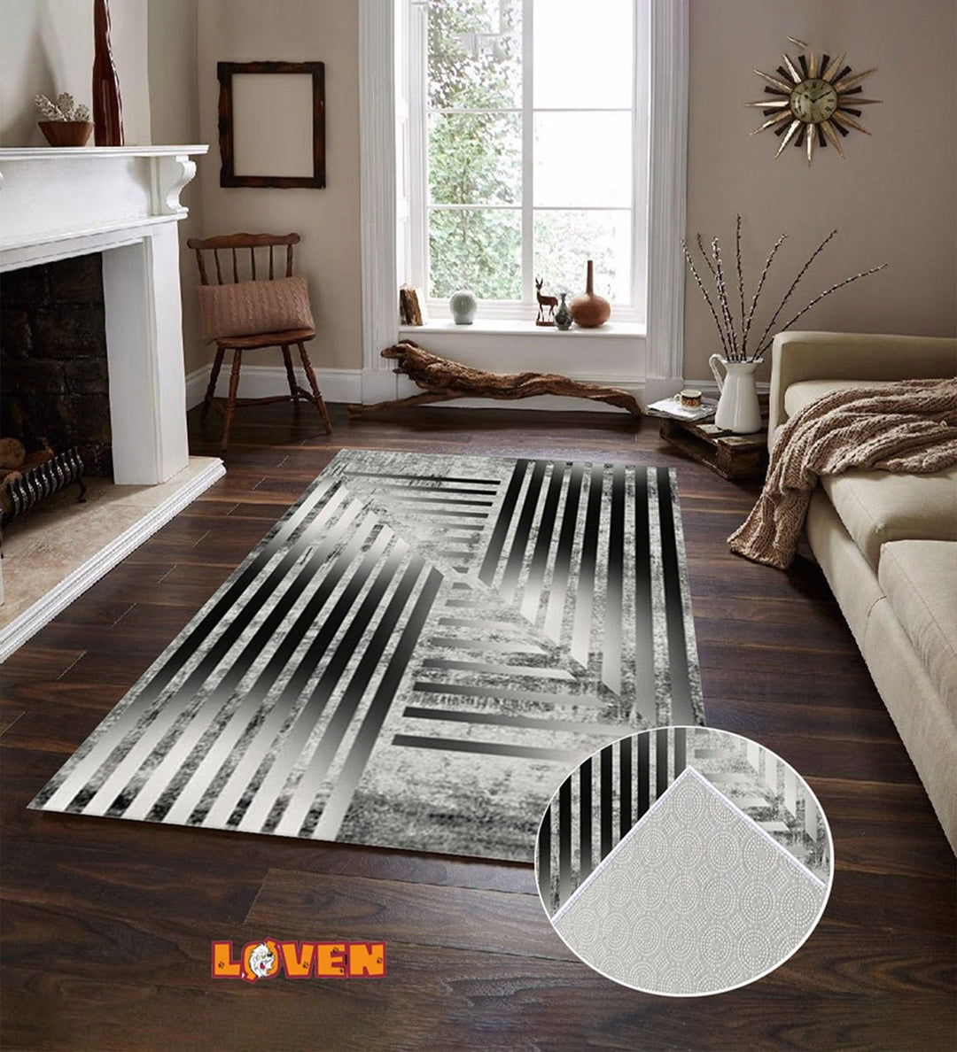 Løven Vaskbart Tæppe - 10 Grå - Løven Home