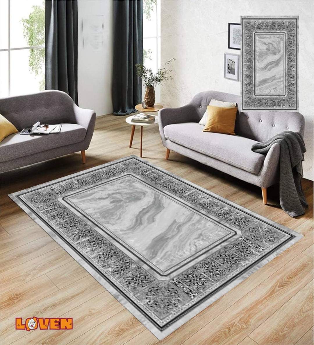 Løven Vaskbart Tæppe - 16 Grå - Løven Home