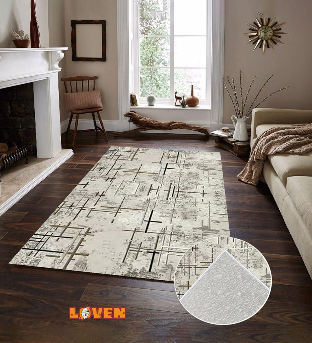 Løven Vaskbart Tæppe - 19 Beige - Løven Home