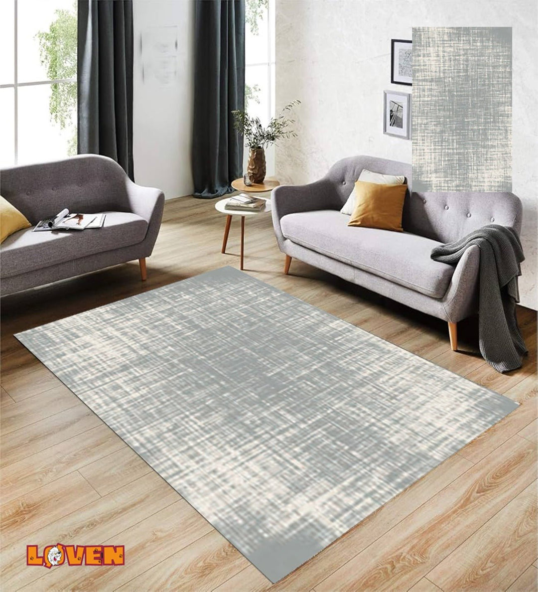 Løven Vaskbart Tæppe - 6 Grå - Løven Home