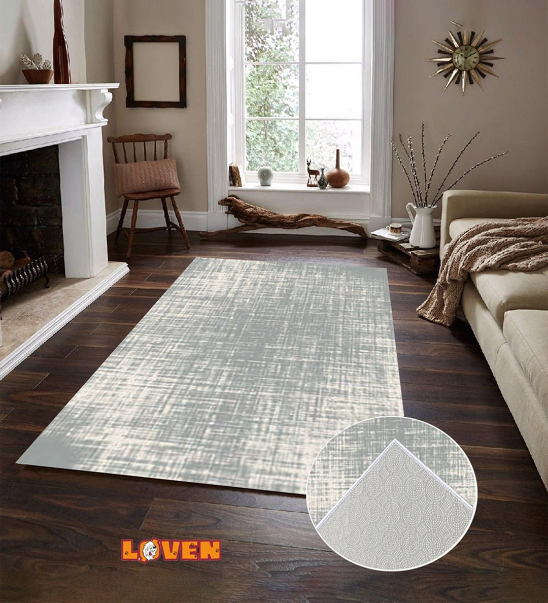 Løven Vaskbart Tæppe - 6 Grå - Løven Home