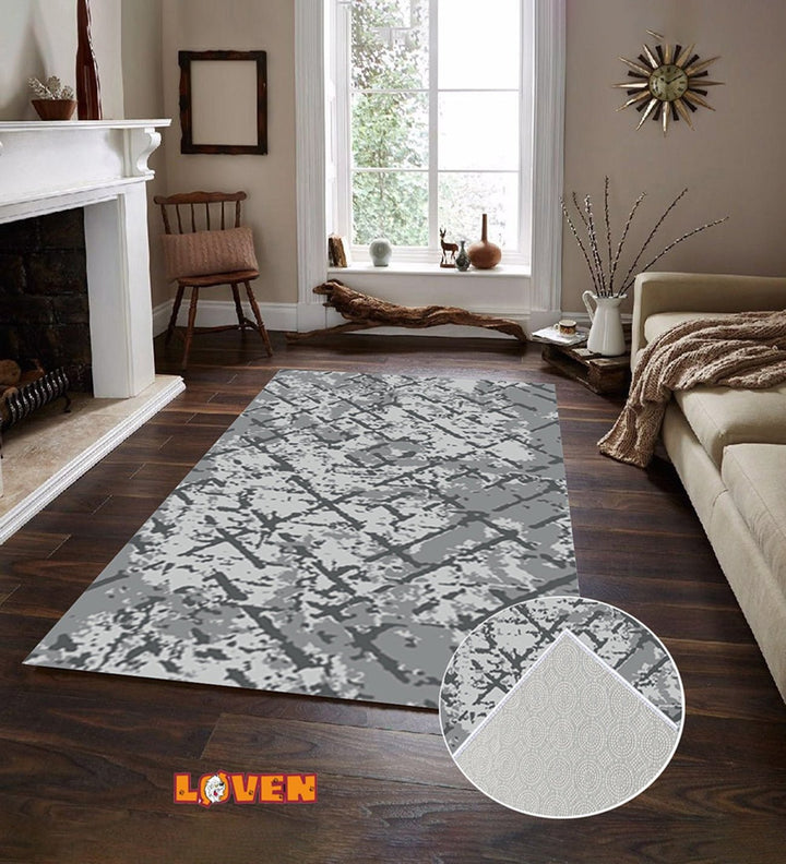 Løven Vaskbart Tæppe - 7 Grå - Løven Home