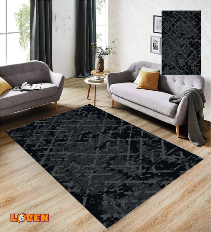 Løven Vaskbart Tæppe - 8 Sort - Løven Home