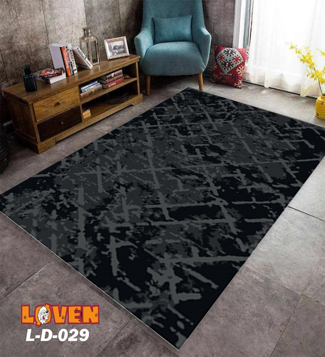 Løven Vaskbart Tæppe - 8 Sort - Løven Home