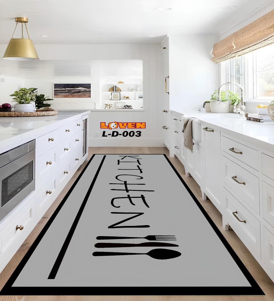 Løven Vaskbart Tæppe - Kitchen 021 Grå - Løven Home