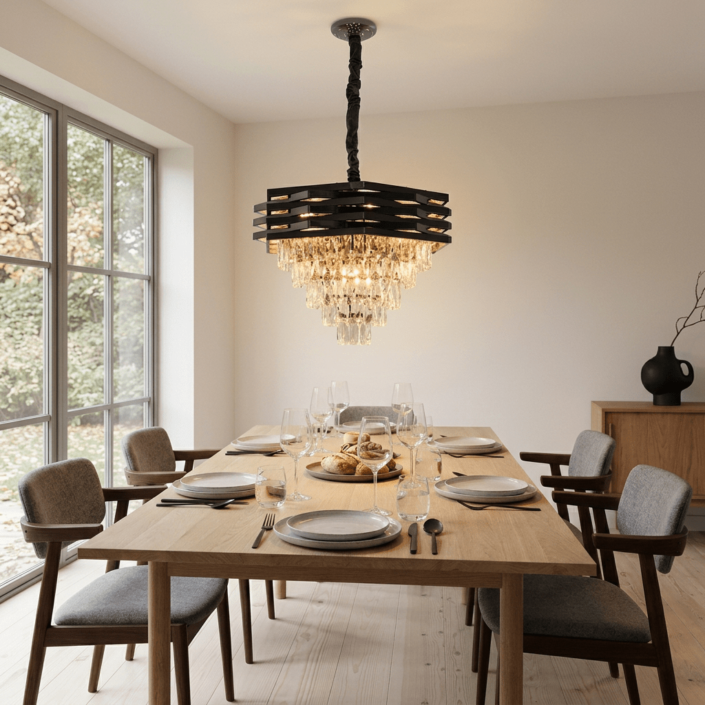 Luxury Living - Krystal Loftlampe - Antracit | Ø50 cm - Løven Home