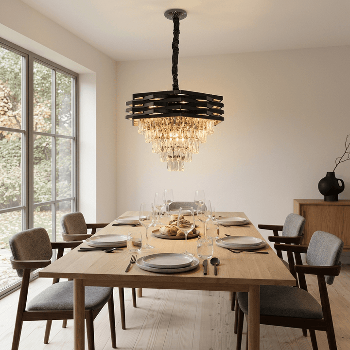 Luxury Living - Krystal Loftlampe - Antracit | Ø50 cm - Løven Home