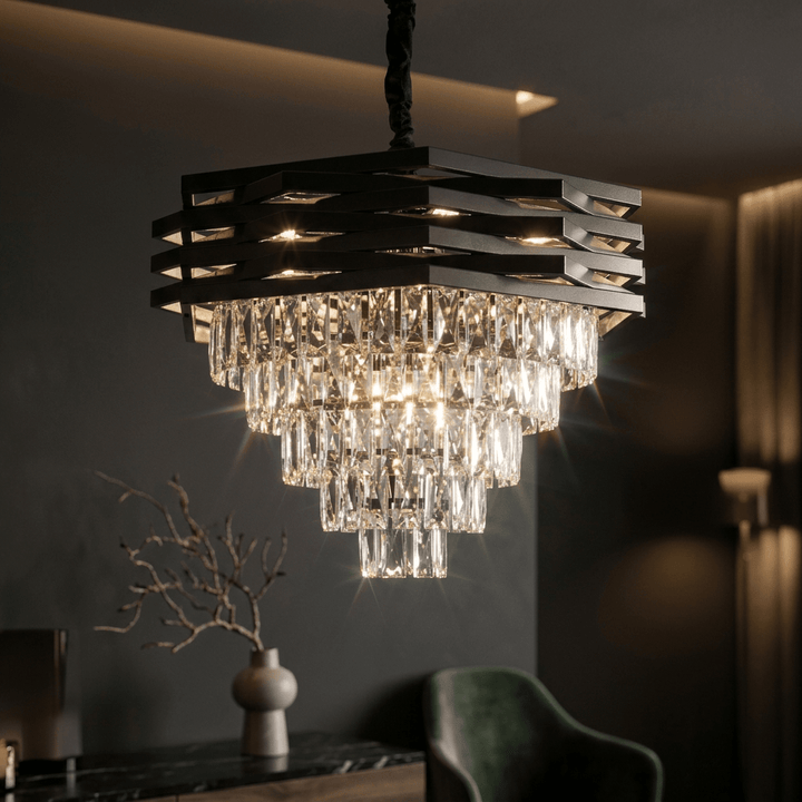 Luxury Living - Krystal Loftlampe - Antracit | Ø50 cm - Løven Home