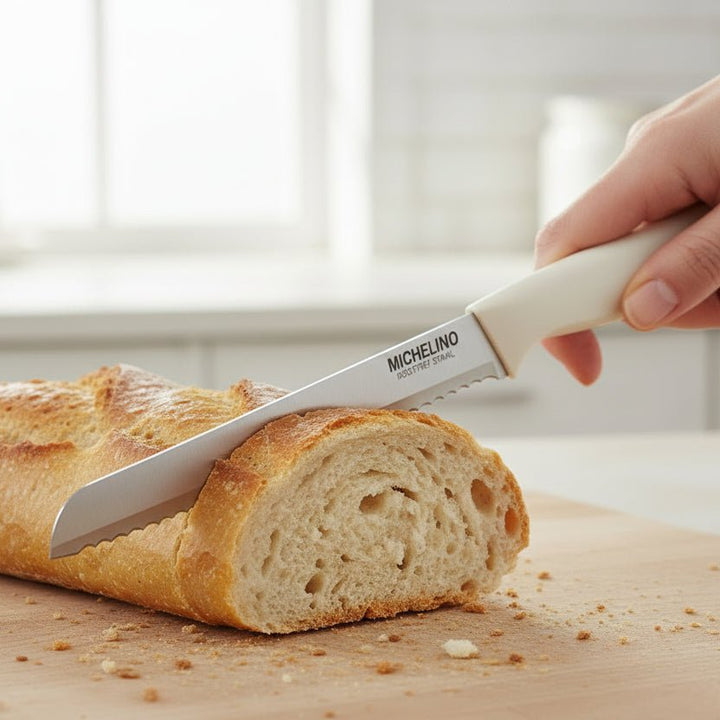 Michelino Alythia Knivsæt m/Holder – 10 Dele - Beige - Løven Home