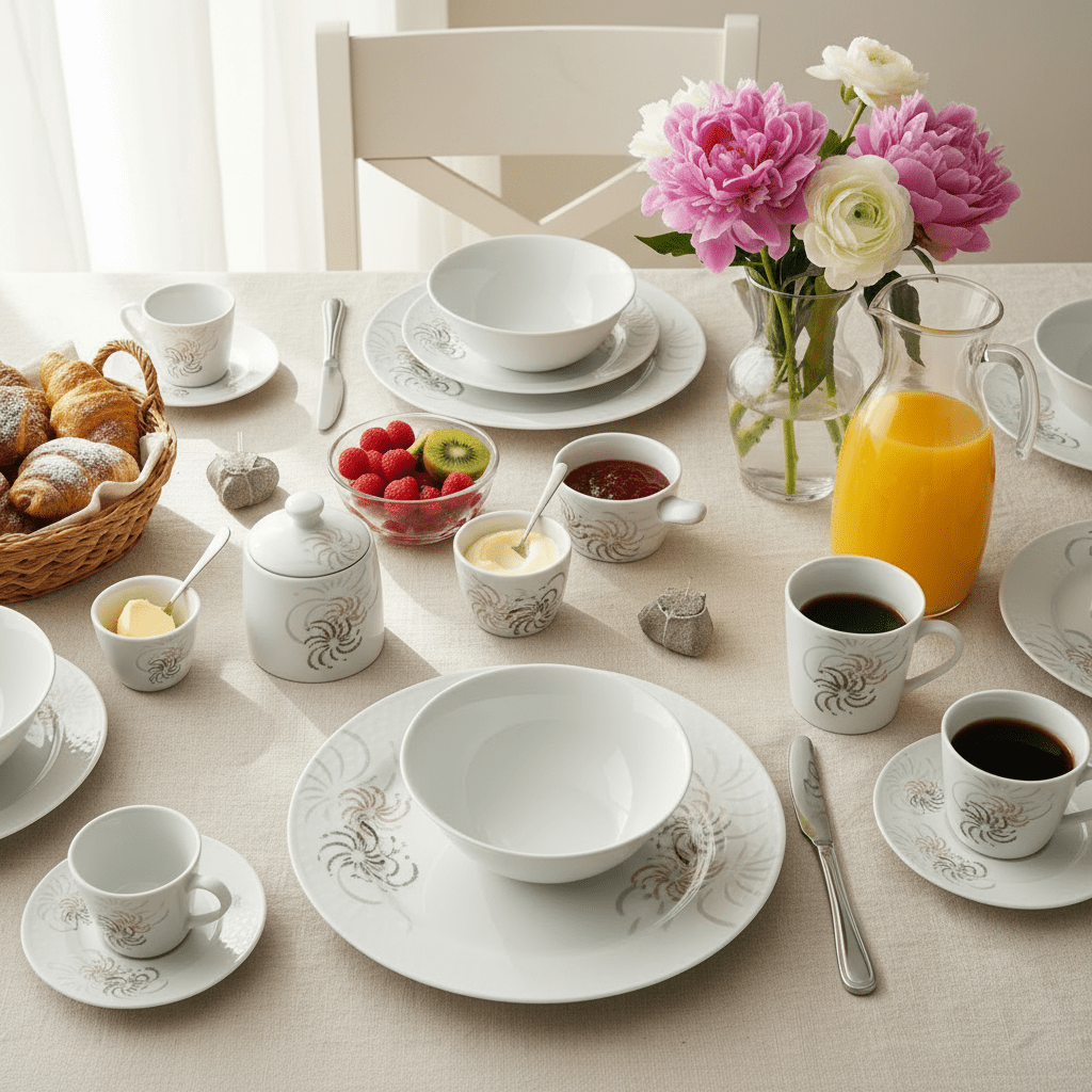 Michelino Delfina Kombi Porcelænssæt 62 dele - 6 Personer - Løven Home