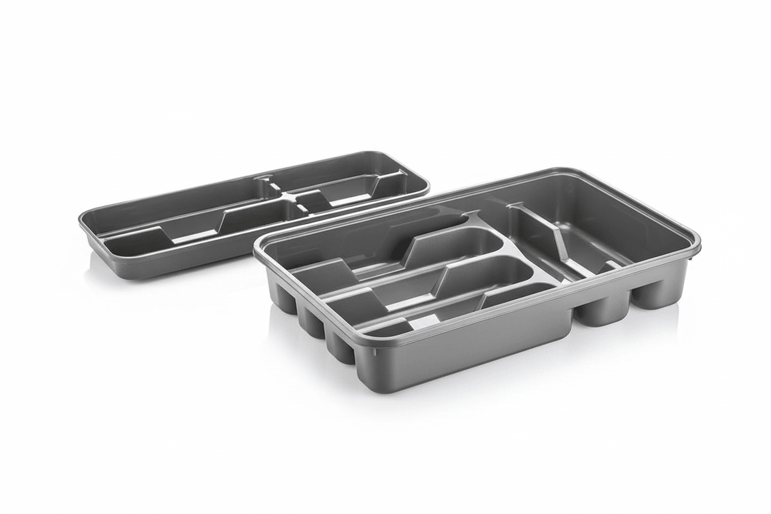 Michelino Dobbelt Bestikbakke - Grå - Løven Home