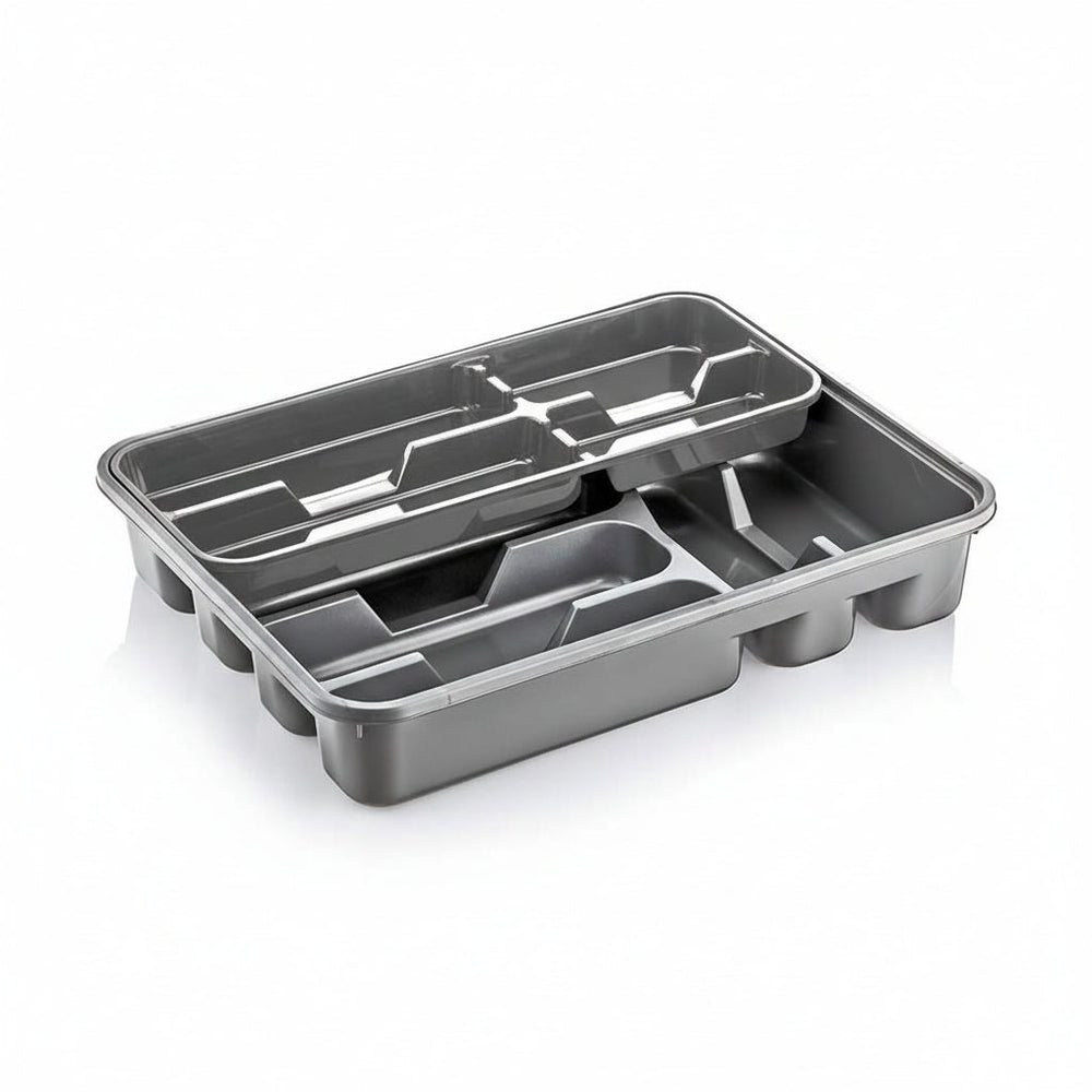 Michelino Dobbelt Bestikbakke - Grå - Løven Home