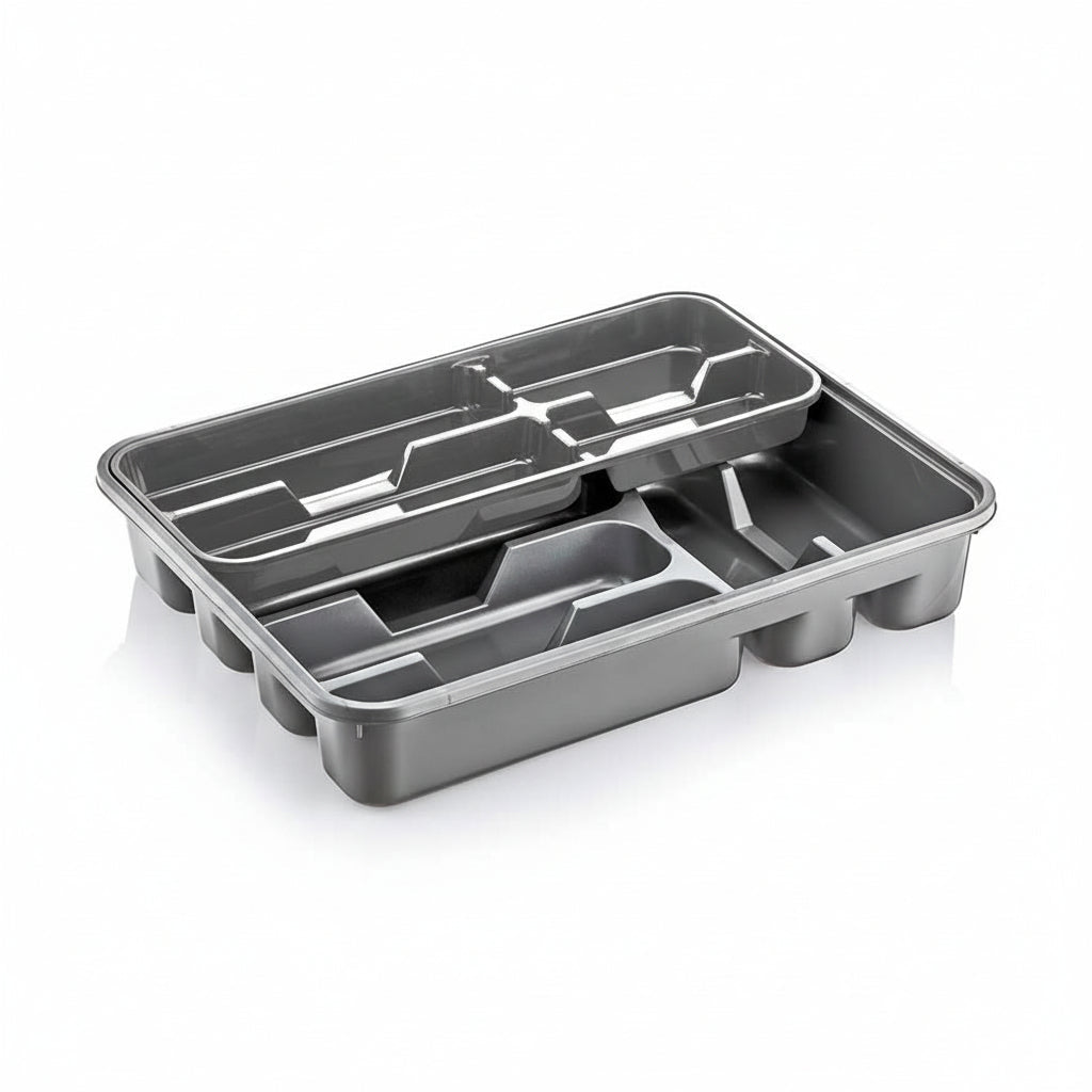 Michelino Dobbelt Bestikbakke - Grå - Løven Home