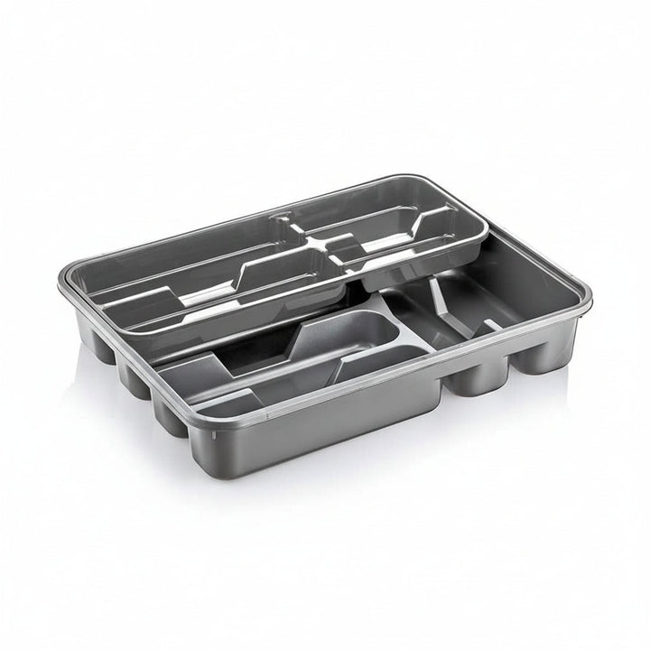 Michelino Dobbelt Bestikbakke - Grå - Løven Home