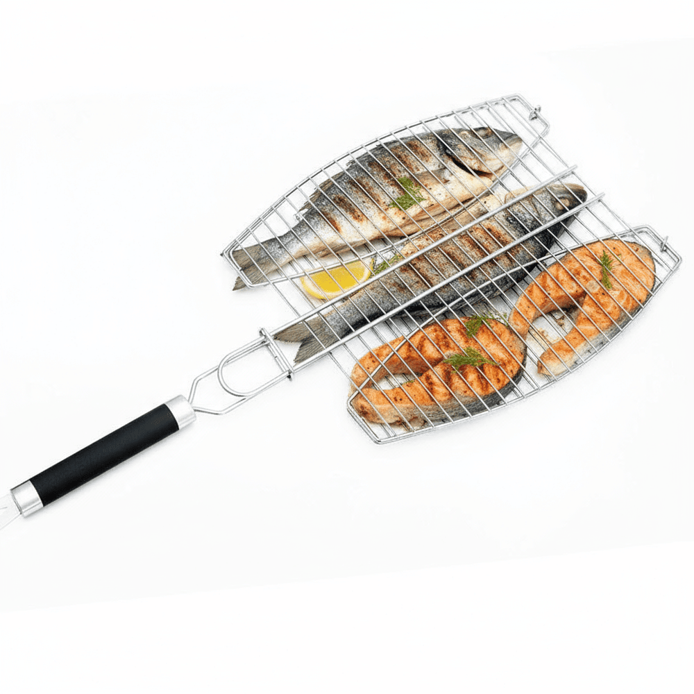 Michelino Dobbelt Grillkurv til Fisk med Blødtgreb | 60 cm - Løven Home
