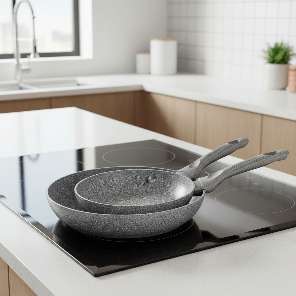 Michelino Gaia Granit Stegepandesæt 2 dele (20 - 28 cm) Grå - Løven Home