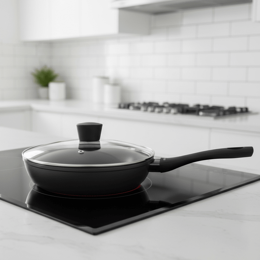 Michelino Høj Stegepande m/Låg 24 cm Støbt Aluminium Sort - Løven Home