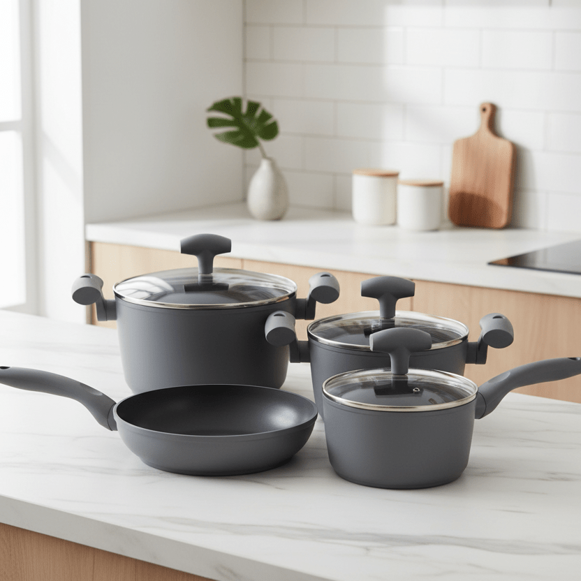 Michelino Nora Grydesæt 7 Dele - Grå - Løven Home