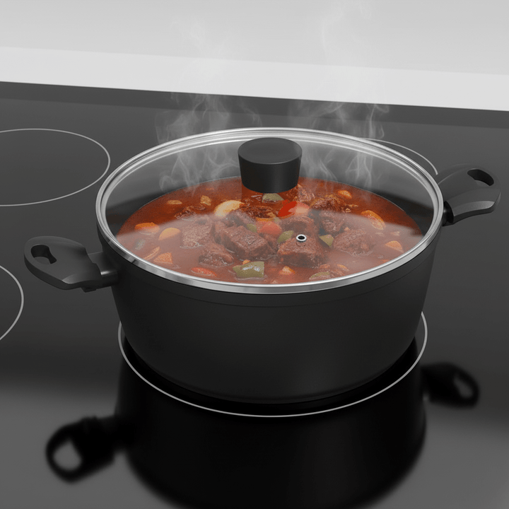 Michelino Nora New Line Gryde m/Glaslåg - Non - Stick - 28 cm - 4,5 Liter - Løven Home