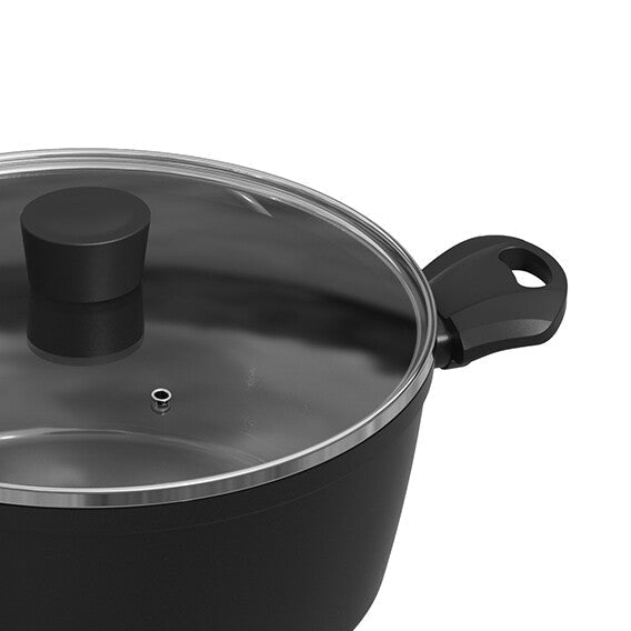 Michelino Nora New Line Gryde m/Glaslåg - Non - Stick - 28 cm - 4,5 Liter - Løven Home