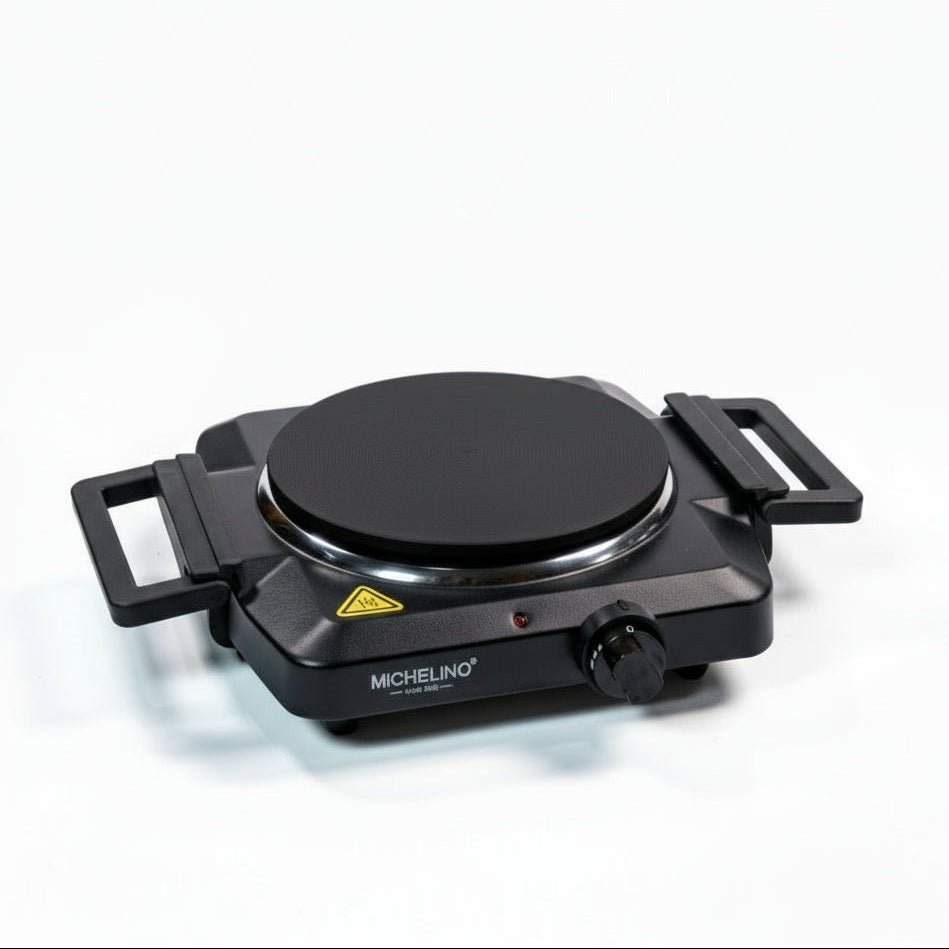 Michelino Transportabel Enkelt Kogeplade m/Foldbare Greb 1500 W | Sort - Løven Home