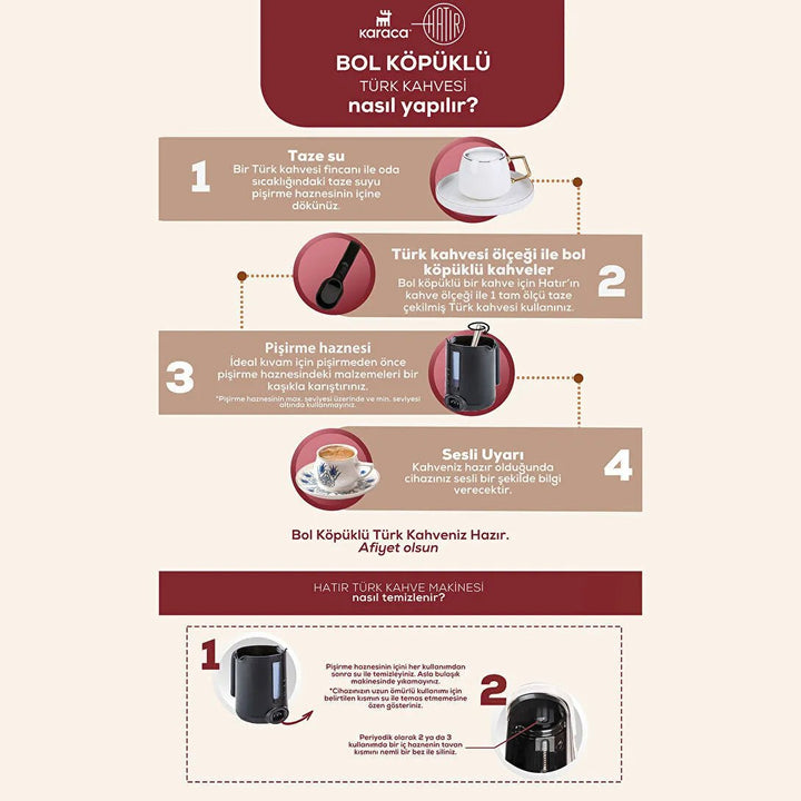 MKaraca Hatır Hüp Aroma Türk Kaffemaskine – Cherry Red (5 Kopper) - Løven Home