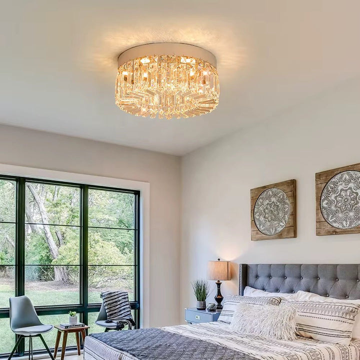 Moderne 40 cm Diameter Krystal / Rustfrit Stål LED Loftslampe / Lysekrone - Løven Home