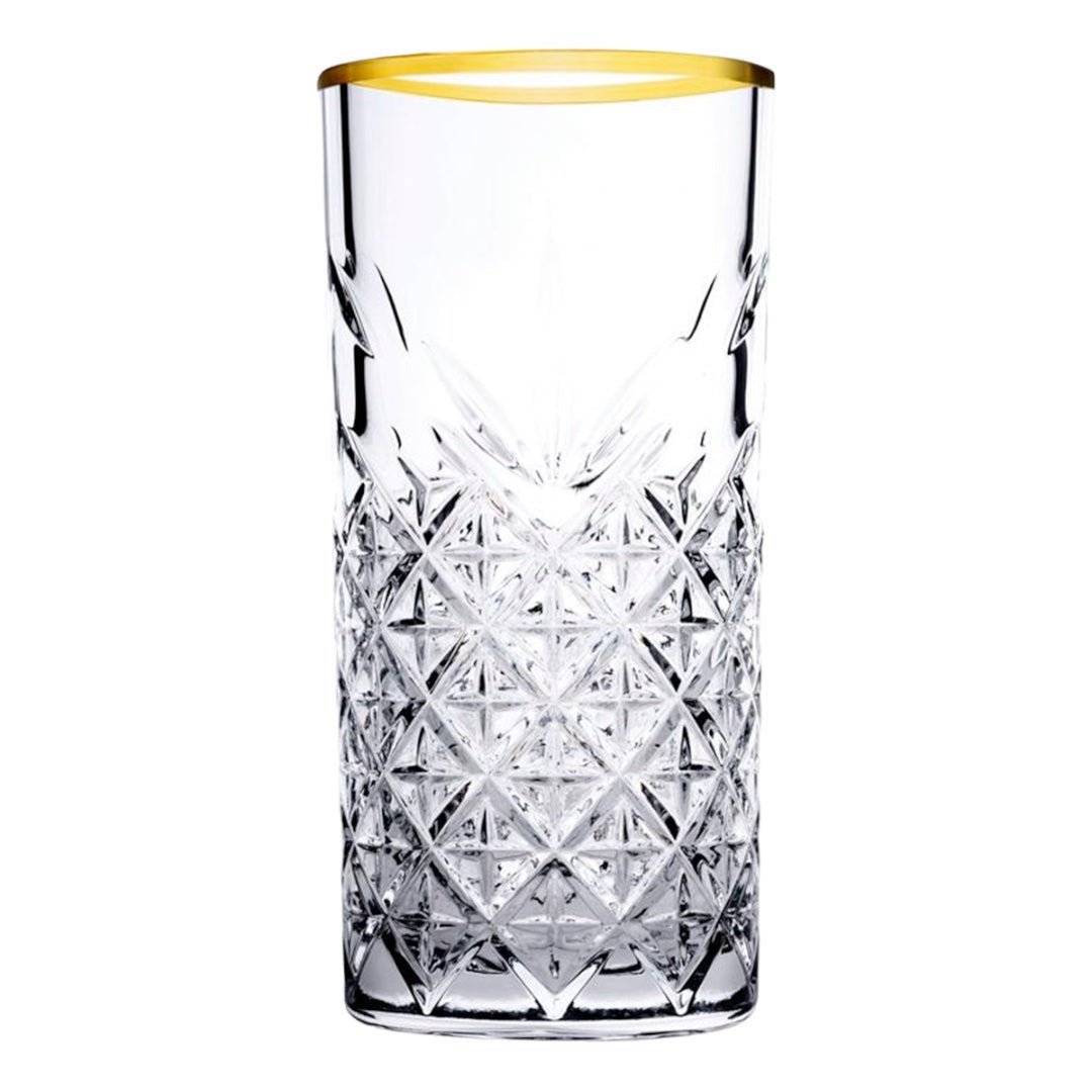 Mønstret Glas med Guldkant 4 stk. 180 ml. - Golden Touch - Løven Home