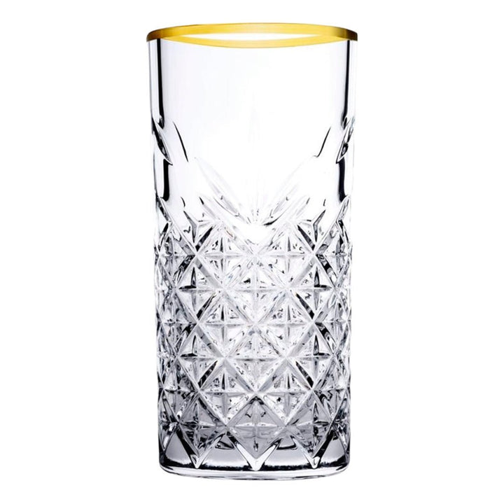 Mønstret Glas med Guldkant 4 stk. 180 ml. - Golden Touch - Løven Home