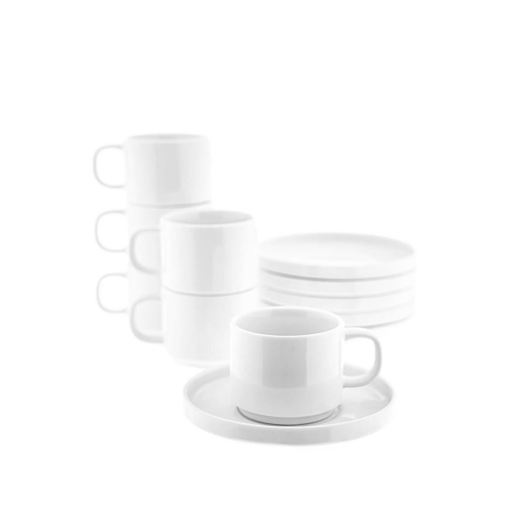 Mondo mokkasæt i porcelæn (12 dele/6 pers.) - 100 ml - Løven Home