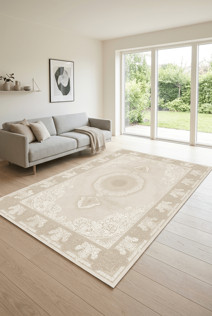 Nepal 100% Akryl Tæppe - 6403 70 Beige - Løven Home