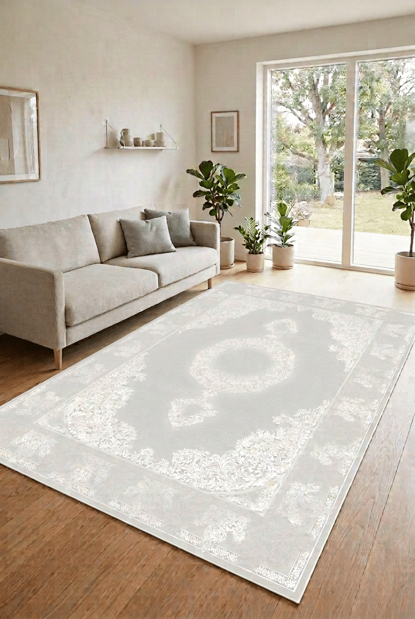 Nepal 100% Akryl Tæppe - 6403 95 Grå - Løven Home
