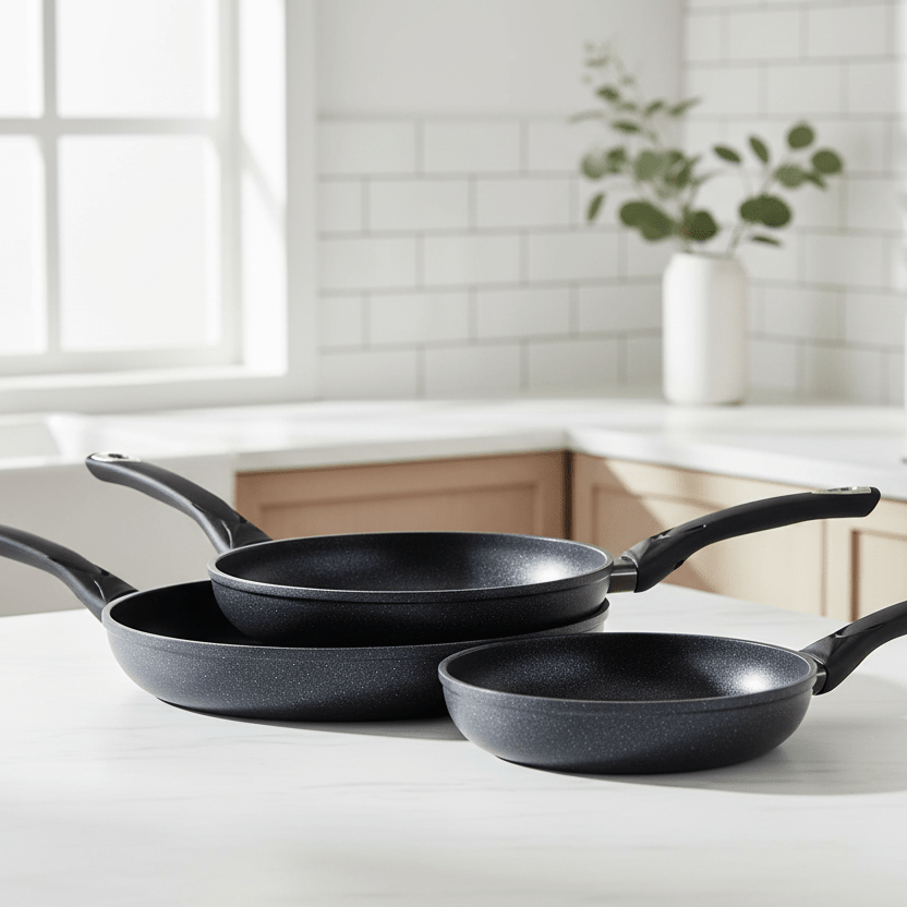 Non - stick Stegepandesæt 3 stk. Sort 20 - 24 - 28 cm - Zellerfeld - Løven Home