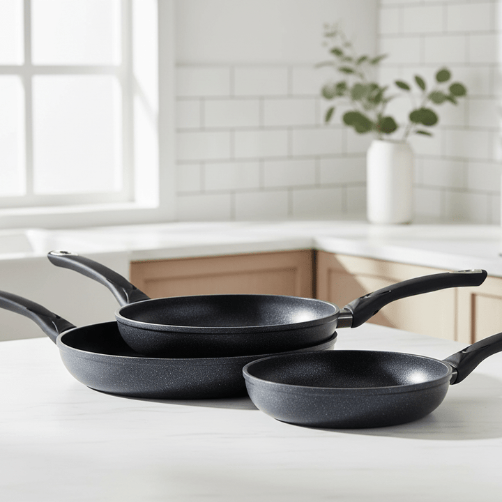 Non - stick Stegepandesæt 3 stk. Sort 20 - 24 - 28 cm - Zellerfeld - Løven Home