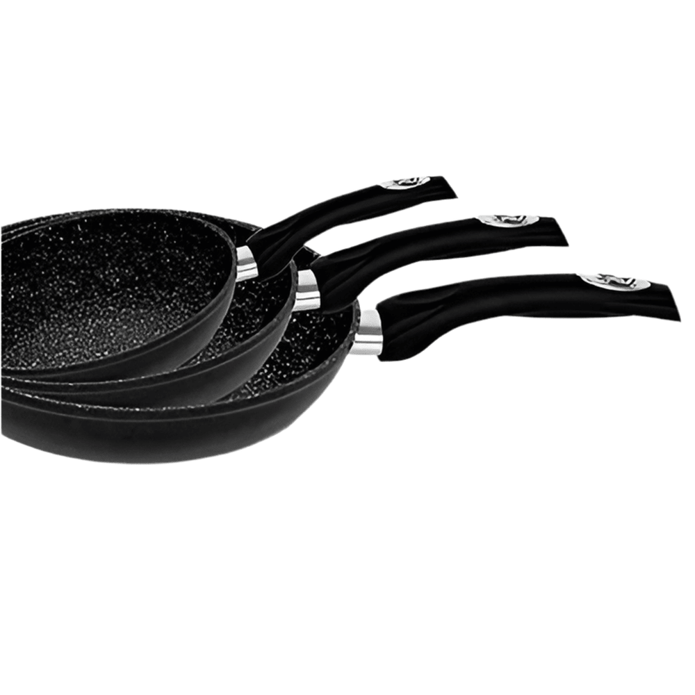 Non - stick Stegepandesæt 3 stk. Sort 20 - 24 - 28 cm - Zellerfeld - Løven Home
