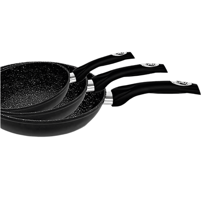 Non - stick Stegepandesæt 3 stk. Sort 20 - 24 - 28 cm - Zellerfeld - Løven Home