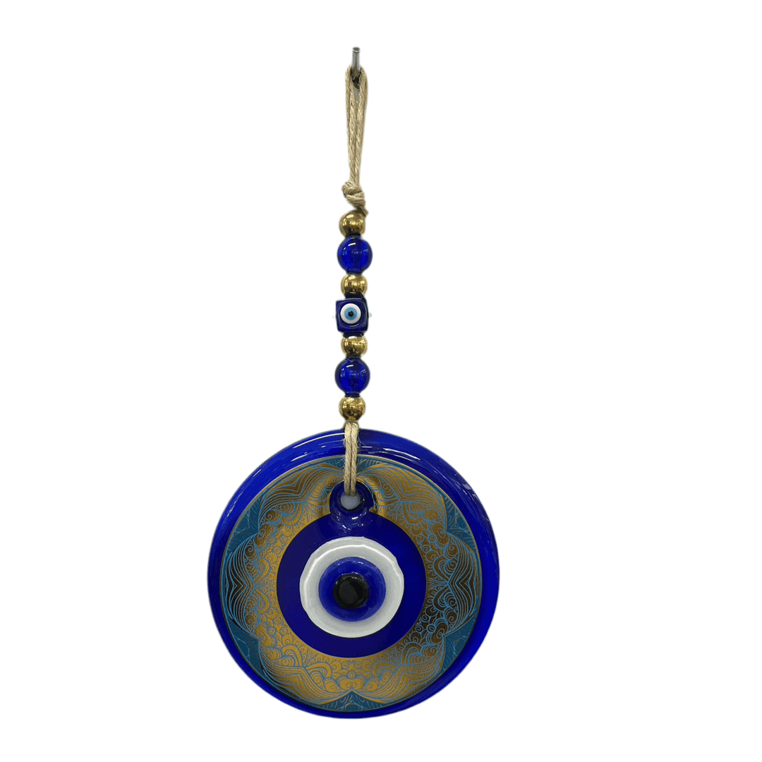 Onde Øje Amulet 13x30 cm Blå/Guld 3 Mønstervarianter - Løven Home