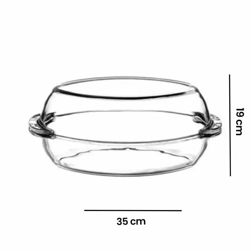 Ovalt Ovnfast Glasfad m/Glaslåg 2,25 L. - Borcam - Løven Home