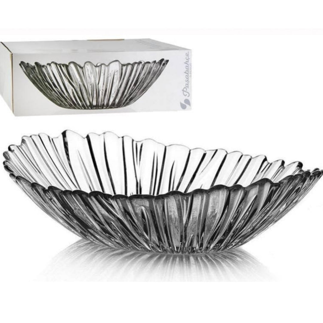 Pasabahce Aurora Oval Frugtskål 33 cm - Klar Krystal - Løven Home