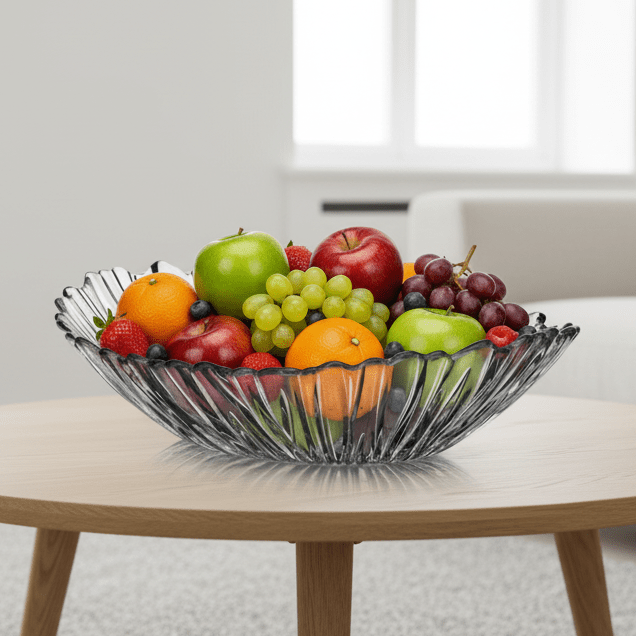 Pasabahce Aurora Oval Frugtskål 33 cm - Klar Krystal - Løven Home