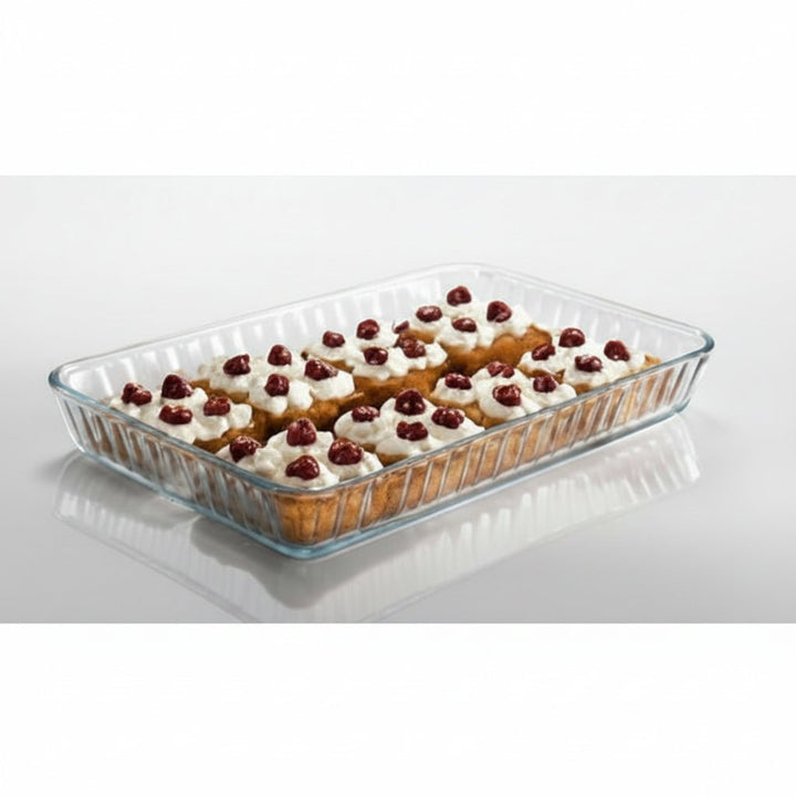 Paşabahçe Borcam – Rektangulær ovnfast fad (40 × 27 cm) - Løven Home
