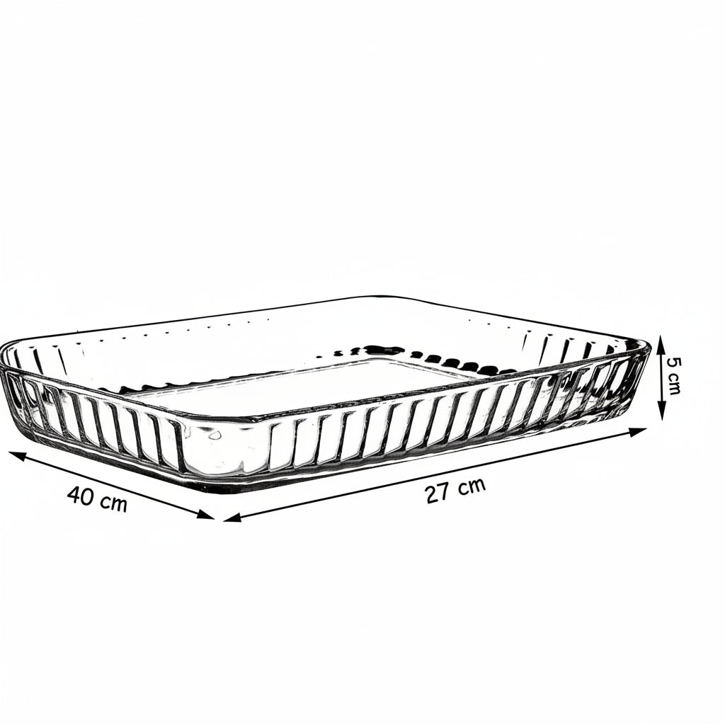 Paşabahçe Borcam – Rektangulær ovnfast fad (40 × 27 cm) - Løven Home