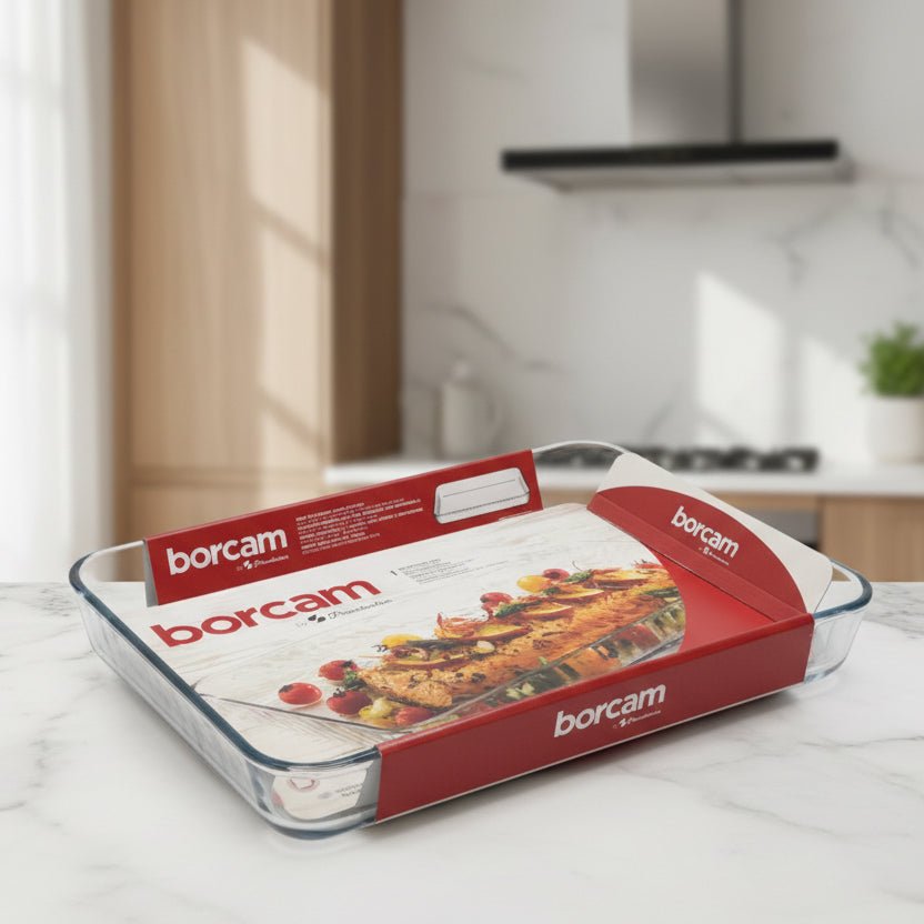 Paşabahçe Borcam – Rektangulær ovnfast fad (40 × 27 cm) - Løven Home