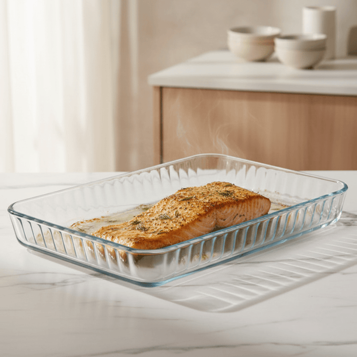 Paşabahçe Borcam – Rektangulær ovnfast fad (40 × 27 cm) - Løven Home